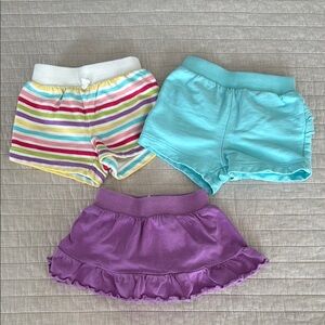 Circo Brand - 3 pack blue and rainbow shorts & purple skirt